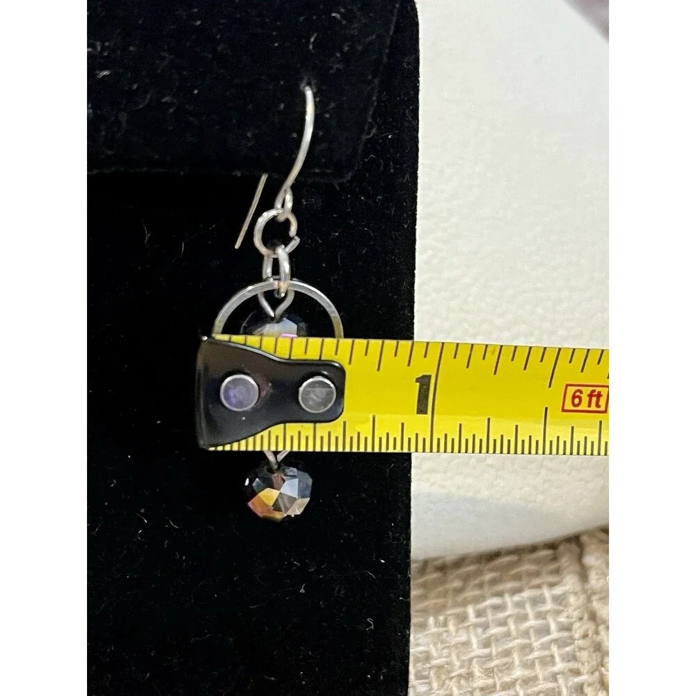 Iridescent Glass Teardrop Dangle Earrings Pierced Rainbow Aurora Borealis Fairy